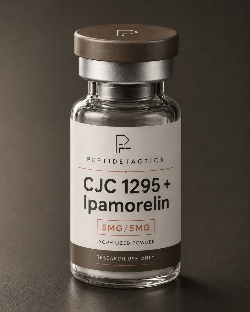 Peptide Tactics CJC-1295 + Ipamorelin 5 mg / 5 mg research material vial