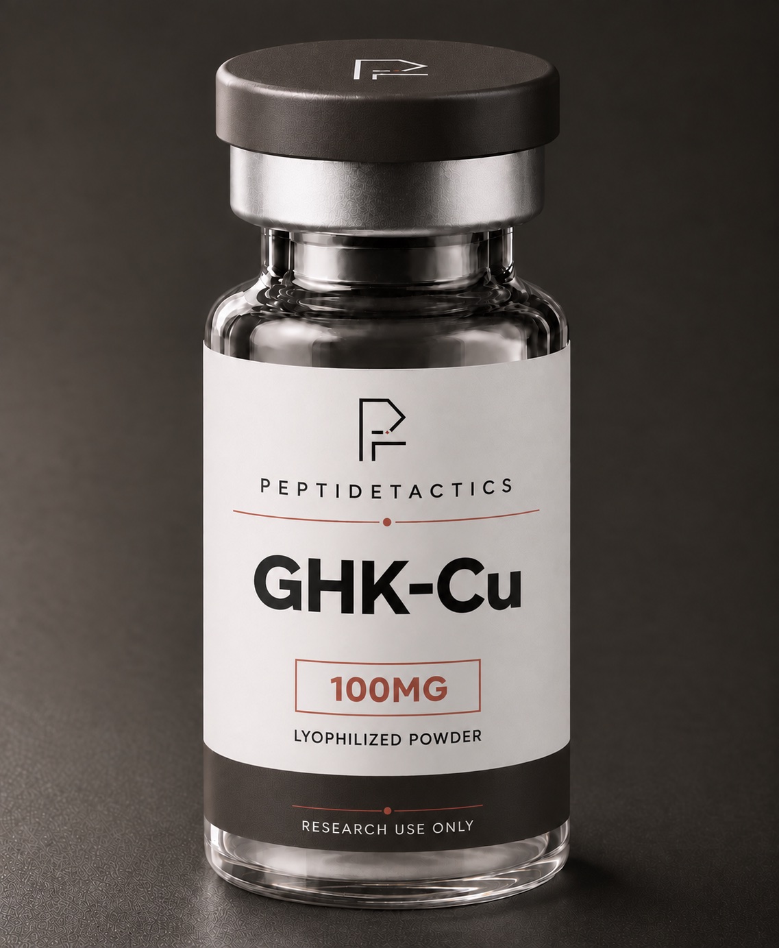 Peptide Tactics GHK-Cu 100 mg research material vial