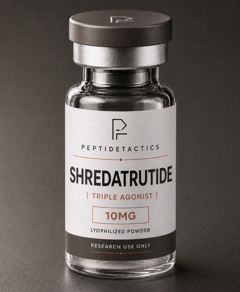 Peptide Tactics GLP-3 Shredatrutide (retatrutide) 10 mg research material vial